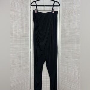 L.A.M.B. Jumpsuit Black Wide Leg Sleeveless Adjustable Strap Back Zip Size L
